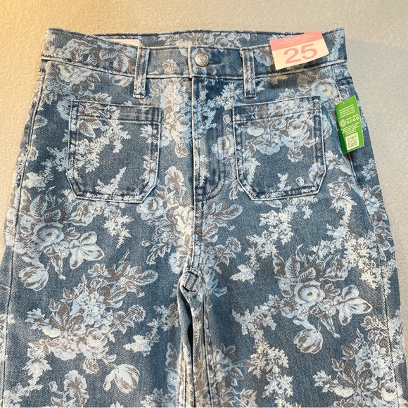 Gap x Love Shack Fancy Women’s ‘70s Flare High Rise Floral Jeans Size 25 - Picture 4 of 16